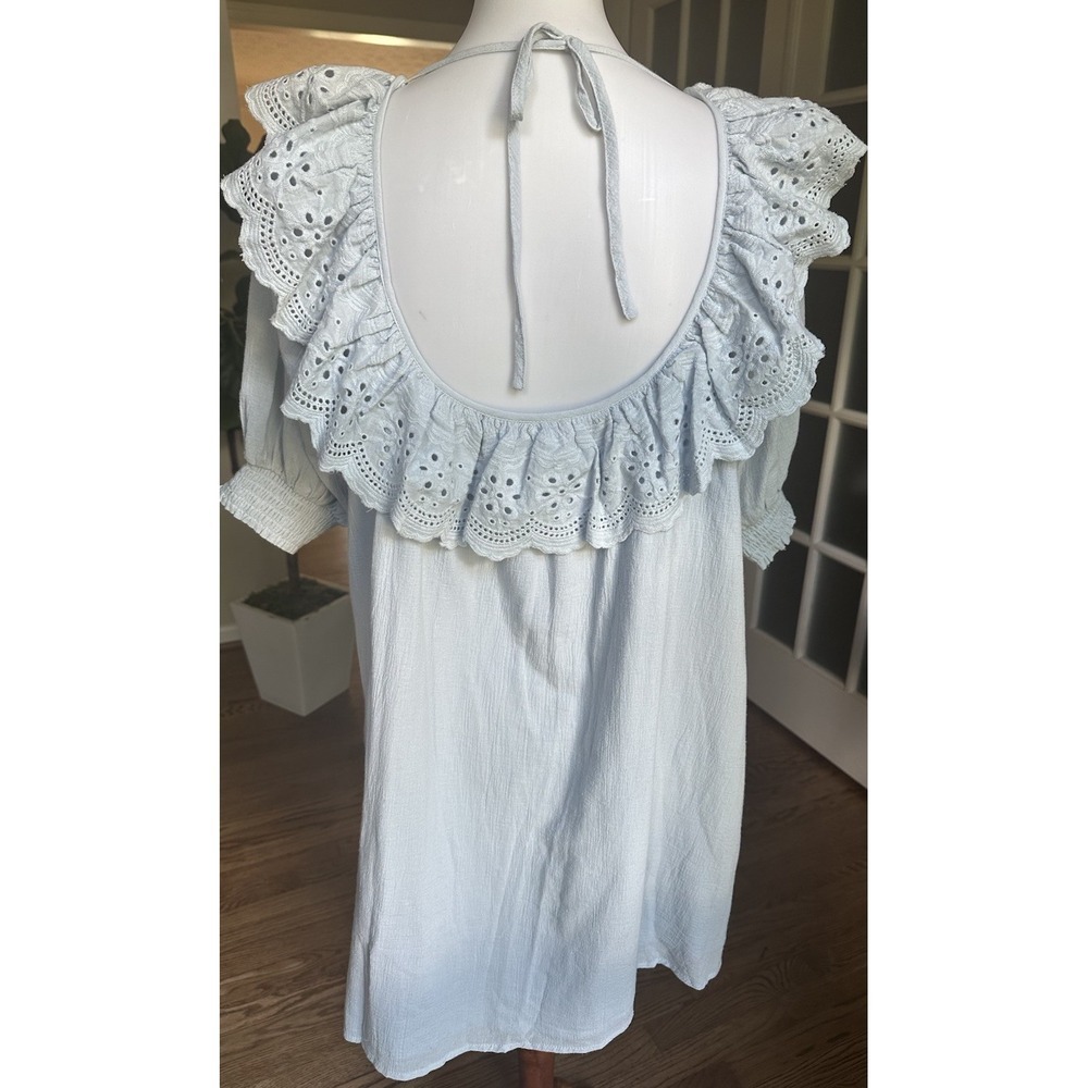 Charlie Holiday Women's Blue Dress 3/4 Sleeve Scoop Neck Pullover Size 8 - Picture 4 of 6